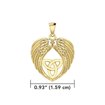 Feel the Tranquil in Angels Wings Solid Gold Pendant with Trinity Knot GPD5456 - Jewelry